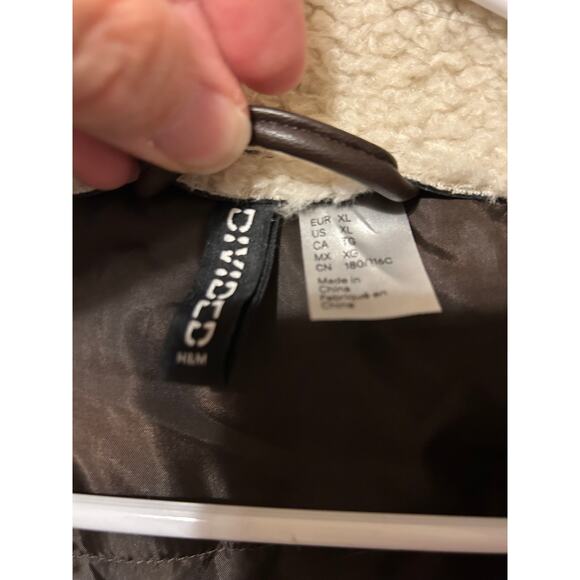 Divided Faux Leather Flight Jacket Warm Heavy - Picture 8 of 8